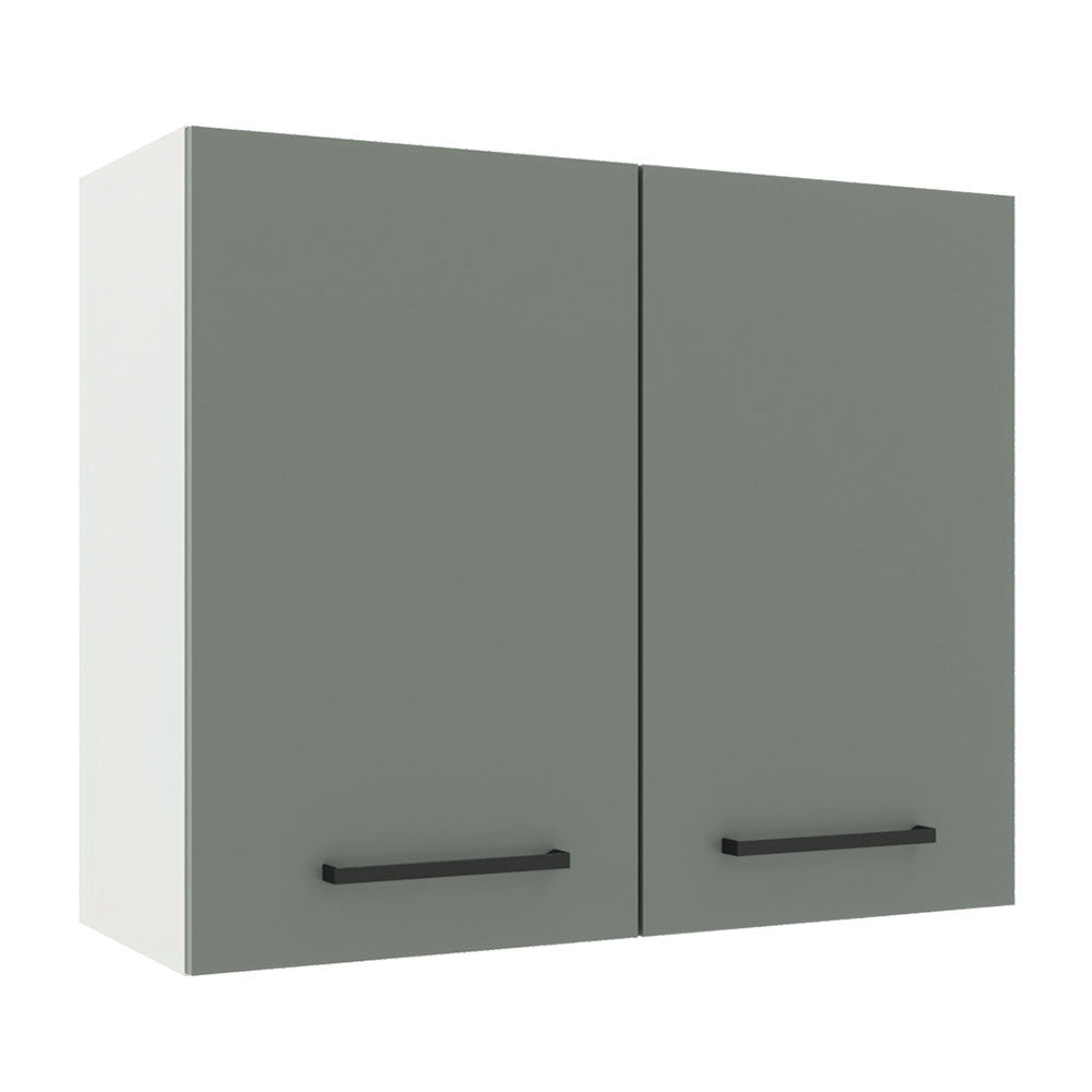 Alacena 80 cm 2 Puertas Agata Blanco/Gris