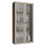 Módulo Cristaleiro 70 cm 2 Puetas de Vidrio Marrón/Crema Vik Madesa