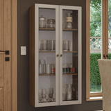 Cristarelo Flotante 70 cm 2 Puertas de Vidrio Marrón/Crema Vik Madesa