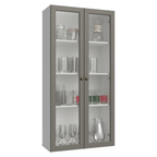 Cristalero 70 cm 2 Puertas de Vidrio Blanco/Gris Vik Madesa