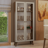 Cristarelo 70 cm 2 Puertas de Vidrio con Patas Trapecio Marrón/Crema/Marrón Vik Madesa