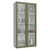 Cristalero 70 cm 2 Puertas de Vidrio Vik Blanco/Verde