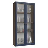 Cristalero 70 cm 2 Puertas de Vidrio Vik Marrón/Azul