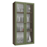 Cristalero 70 cm 2 Puertas de Vidrio Vik Marrón/Verde