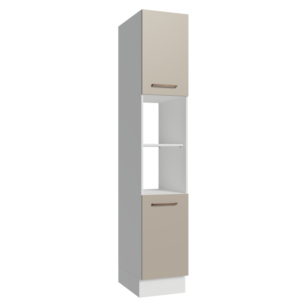 Despensero 40 cm 2 Puertas e 2 Nichos Blanco/Crema Agata Madesa