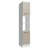 Despensero 40 cm 2 Puertas e 2 Nichos Blanco/Crema Agata Madesa