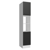 Despensero 40 cm 2 Puertas e 2 Nichos Blanco/Negro Agata Madesa