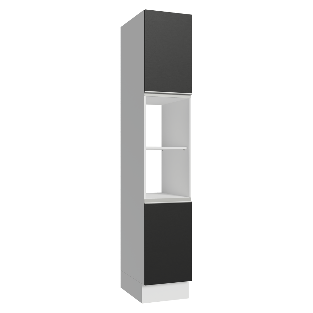 Despensero 40 cm 2 Puertas e 2 Nichos Blanco/Negro Glamy Madesa