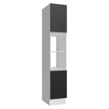 Despensero 40 cm 2 Puertas e 2 Nichos Blanco/Negro Glamy Madesa