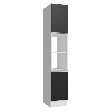 Despensero 40 cm 2 Puertas y 2 Nichos Blanco/Negro Glamy Madesa