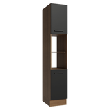 Despensero 40 cm 2 Puertas e 2 Nichos Marrón/Negro Agata Madesa