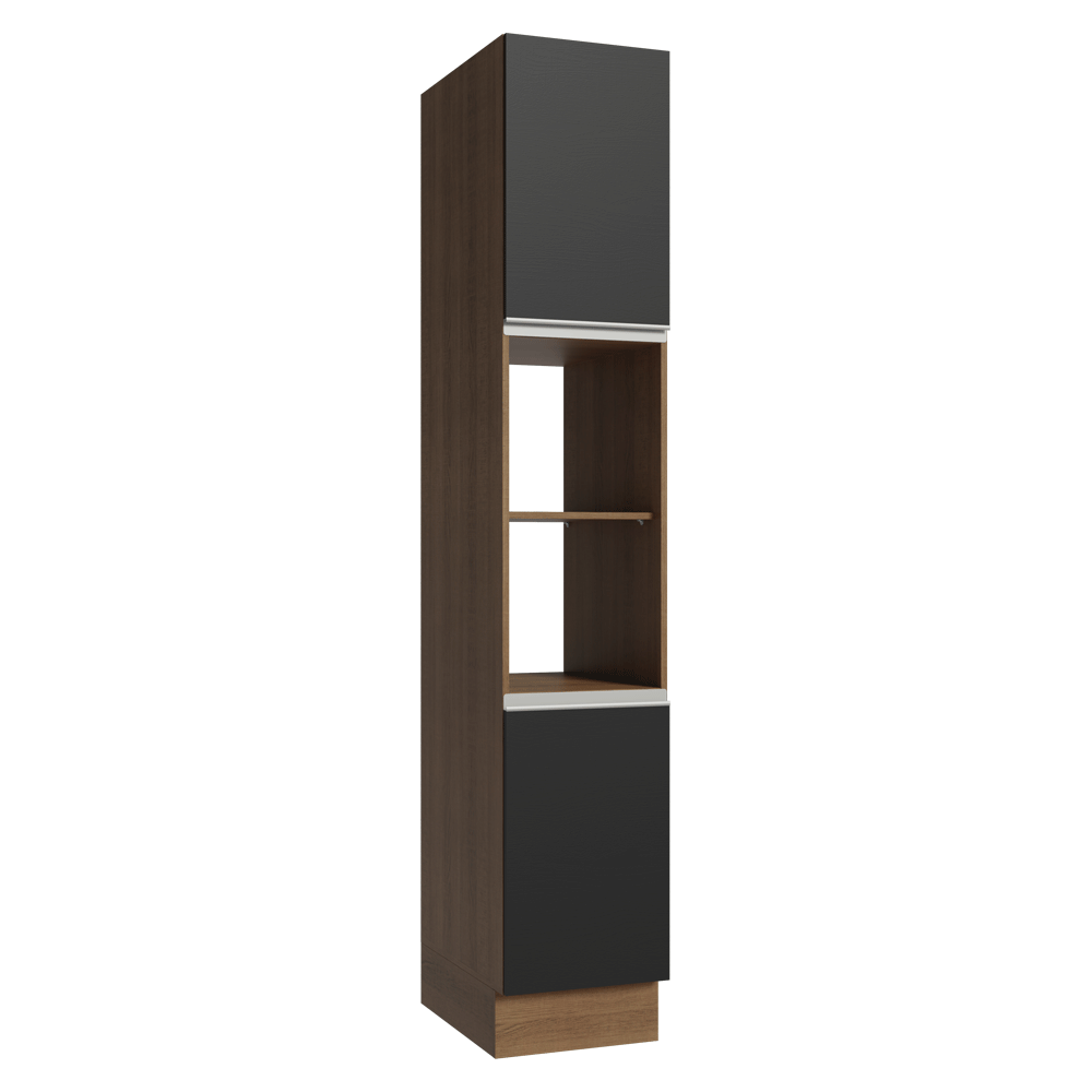 Despensero 40 cm 2 Puertas e 2 Nichos Marrón/Negro Glamy Madesa