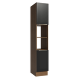 Despensero 40 cm 2 Puetas y 2 Nichos Marrón/Negro Lux Madesa