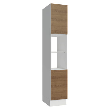 Despensero 40 cm 2 Puertas y 2 Nichos Blanco/Marrón Stella Madesa