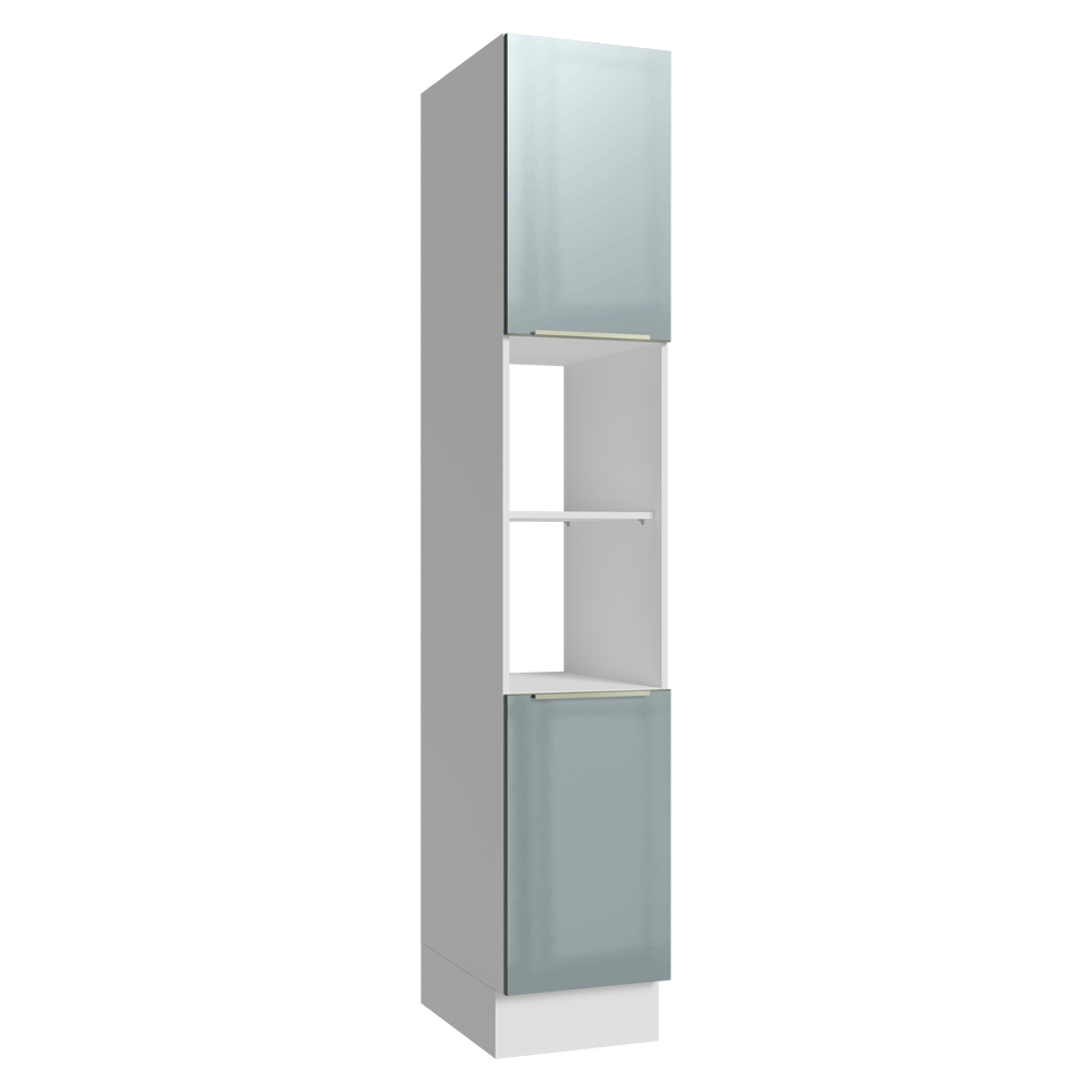 Despensero 40 cm 2 Puetas y 2 Nichos Blanco/Gris Lux Madesa