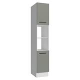 Despensero 40 cm 2 Puertas e 2 Nichos Blanco/Gris Agata Madesa