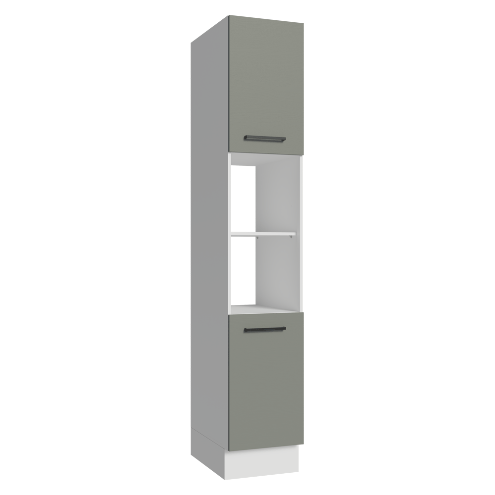 Despensero 40 cm 2 Puertas e 2 Nichos Blanco/Gris Agata Madesa