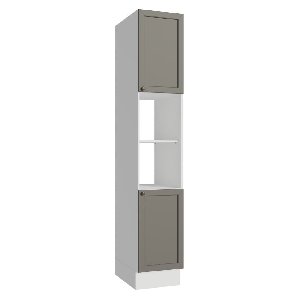 Despensero 40 cm 2 Puertas e 2 Nichos Blanco/Gris Vik Madesa