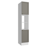 Despensero 40 cm 2 Puertas e 2 Nichos Blanco/Gris Vik Madesa