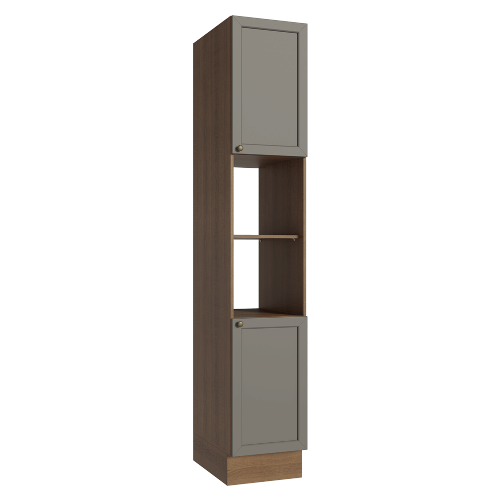 Despensero 40 cm 2 Puertas e 2 Nichos Marrón/Gris Vik Madesa