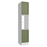 Despensero 40 cm 2 Puertas e 2 Nichos Blanco/Verde Vik Madesa