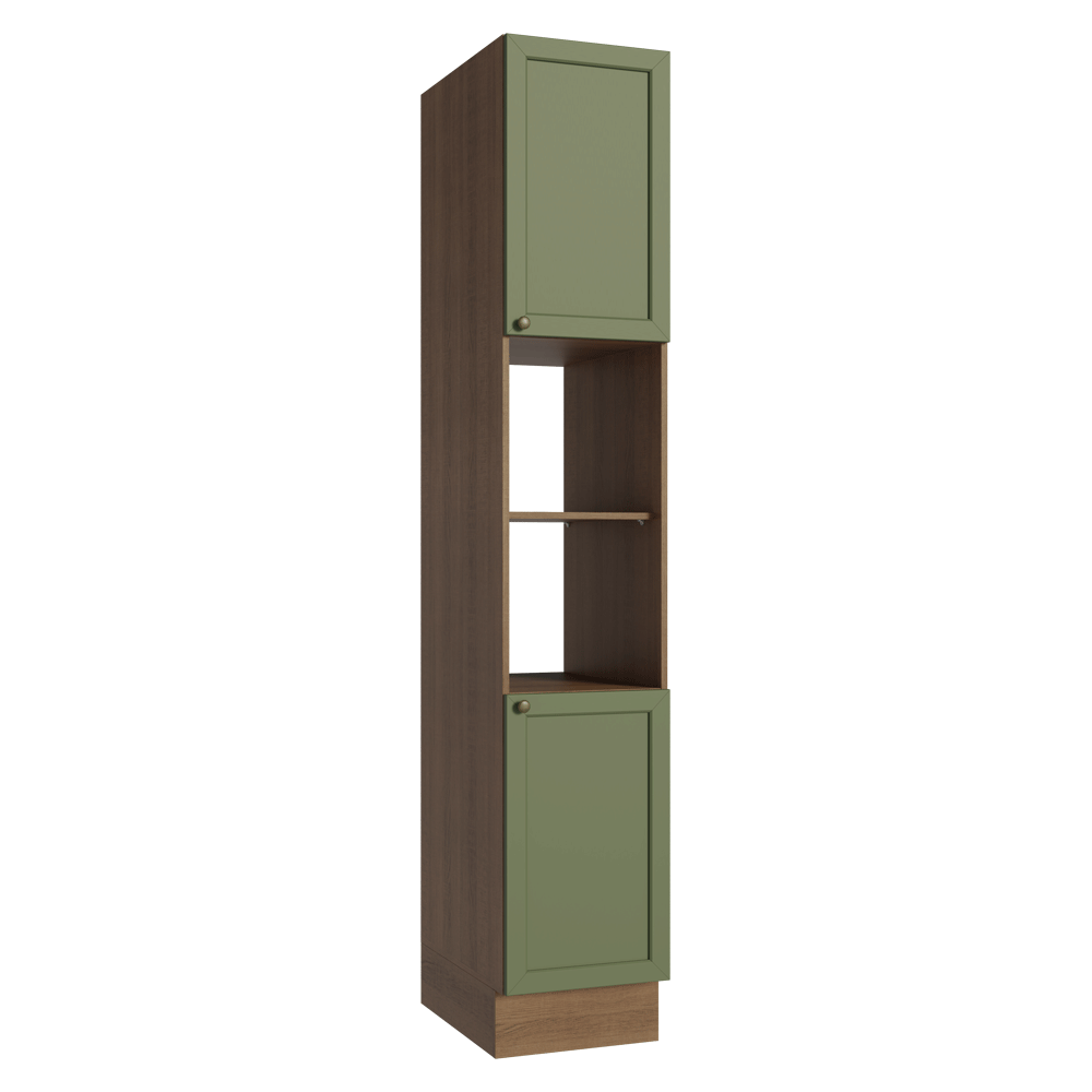 Despensero 40 cm 2 Puertas e 2 Nichos Marrón/Verde Vik Madesa