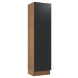 Despensero 60 cm 3 Puertas Marrón/Negro Agata Madesa