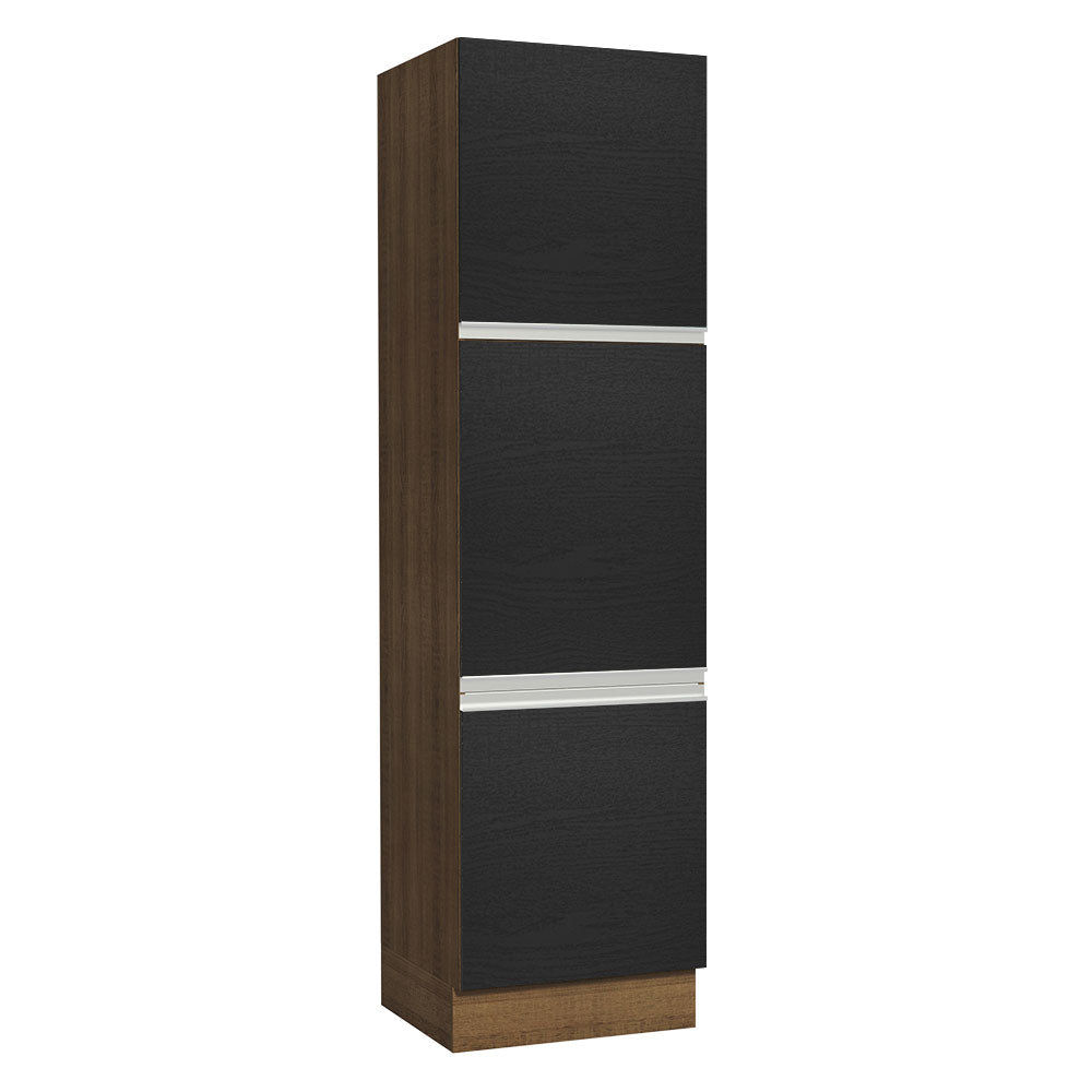 Mueble Para Horno Y Microondas Madesa Glamy 60cm Marrón/Negro