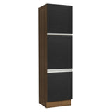 Mueble Para Horno Y Microondas Madesa Glamy 60cm Marrón/Negro