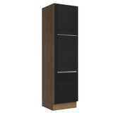 Despensero 60 cm 3 Puetas (Con Mesada) Marrón/Negro Lux Madesa