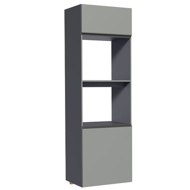 Mueble para Horno y Microondas 60 cm 3 Puertas Gris Nice Madesa