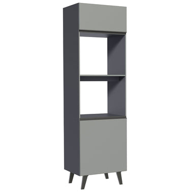 Mueble para Horno y Microondas 60 cm 3 Puertas Gris Nice Madesa
