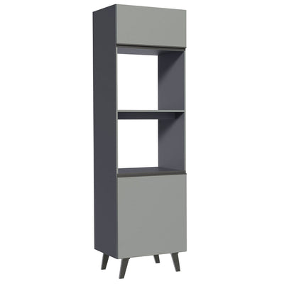 Mueble para Horno y Microondas 60 cm 3 Puertas Gris Nice Madesa