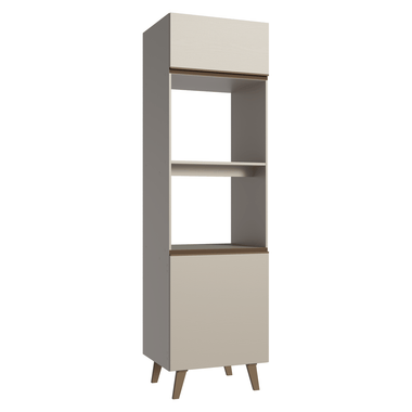 Mueble para Horno y Microondas 60 cm 3 Puertas Crema Nice Madesa