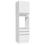 Torre de Cocina para Horno 60 cm 1 Puerta y 3 Cajones Glamy Blanco