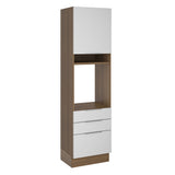 Mueble de Cocina para Horno 60 cm 1 Puerta 3 Cajones Marrón/Blanco Stella Madesa
