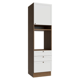 Mueble de cocina para Horno/ microondas 60 cm 1 Puerta 3 Cajones Marrón/Blanco Vik Madesa
