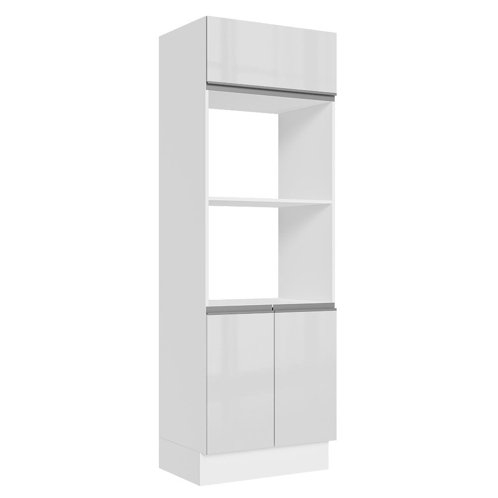 Mueble de Cocina para Horno Para 2 Hornos 100% MDF Blanco Brillante Acordes Madesa