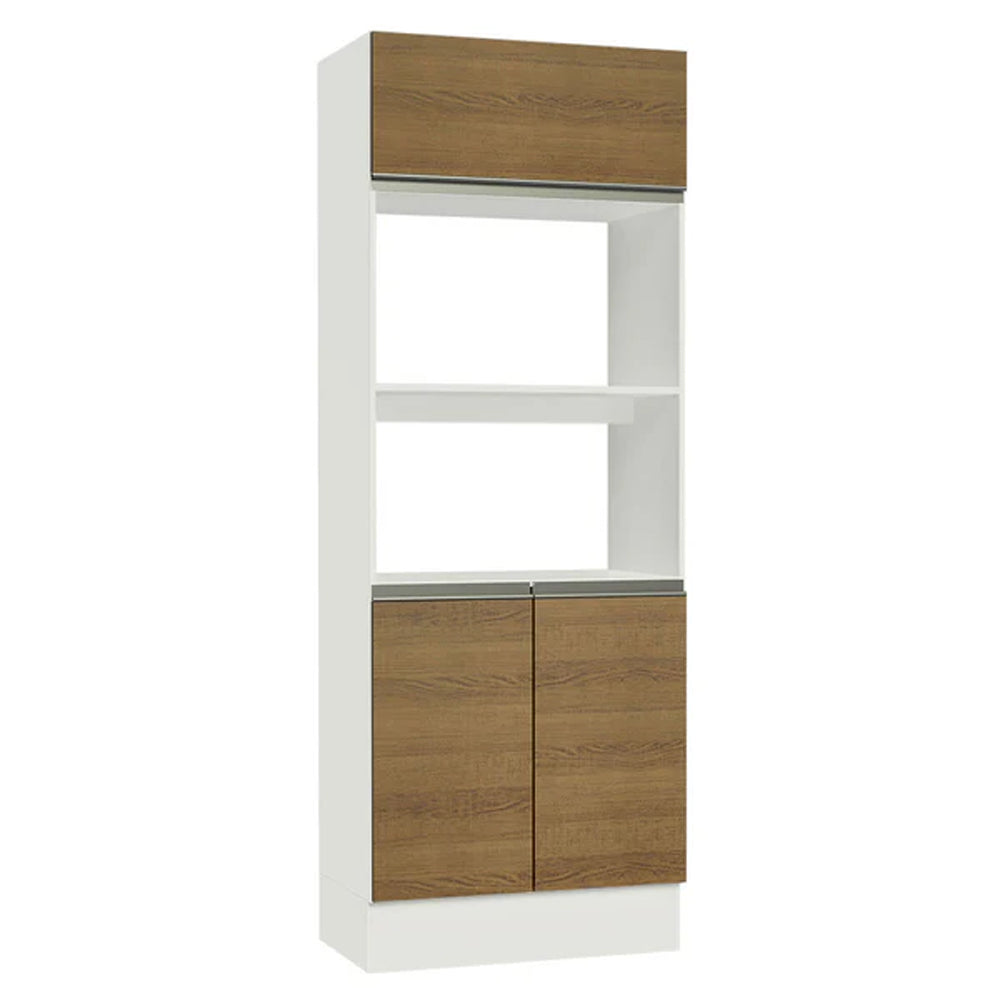 Mueble de Cocina para Horno 2 Puertas e 1 Suspensa Blanco/Marrón Smart Madesa