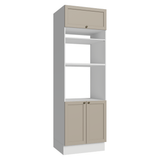 Mueble de cocina para Horno/Microondas 70 cm 3 Puetas Blanco/Crema Vik Madesa