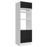 Mueble para Horno/Microondas 70 cm 3 Puetas Blanco/Negro Lux Madesa