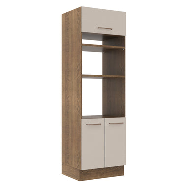 Mueble para Horno y Microondas 70 cm 3 Puertas Marrón/Crema Agata Madesa