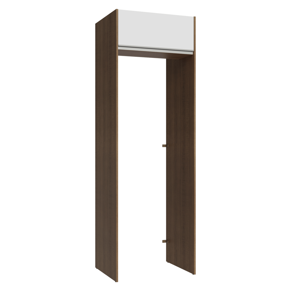 Mueble para empotrar Heladera 73 cm 1 Puerta Abatible Marrón/Blanco Glamy Madesa