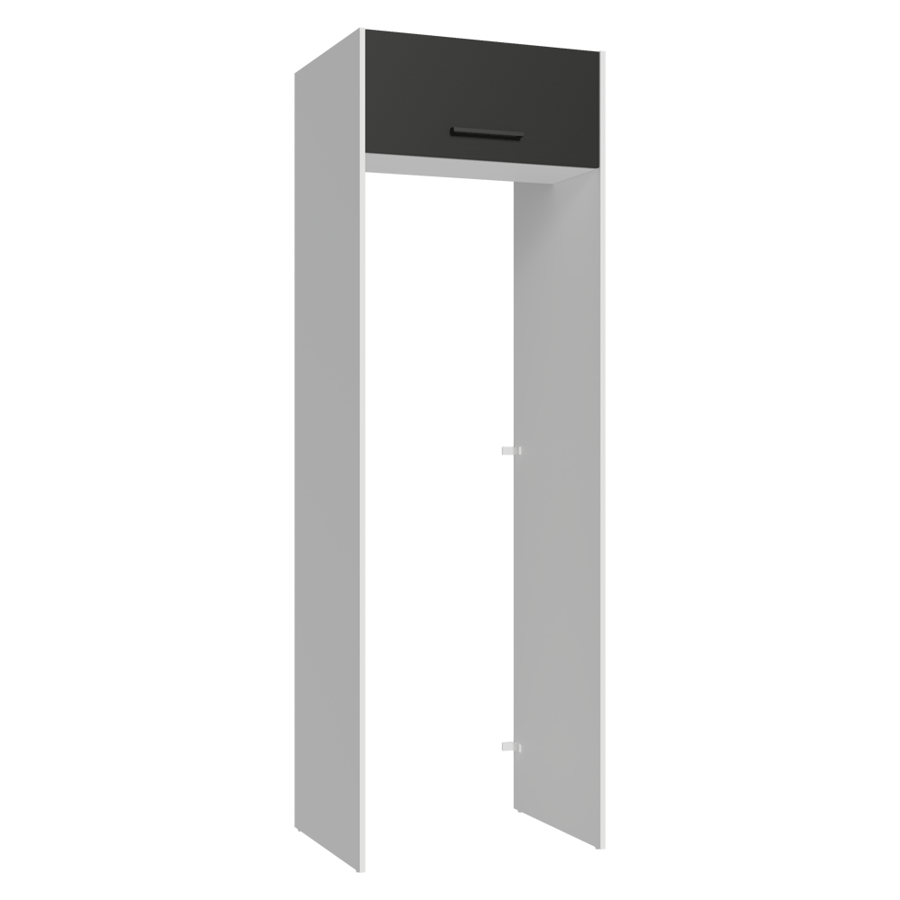Mueble para empotrar Heladera 73 cm 1 Puerta Abatible Blanco/Negro Agata Madesa