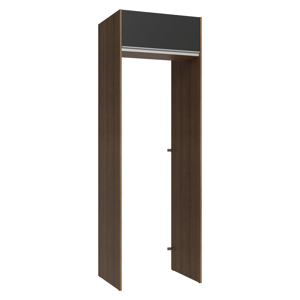 Mueble para empotrar Heladera 73 cm 1 Puerta Abatible Marrón/Negro Glamy Madesa