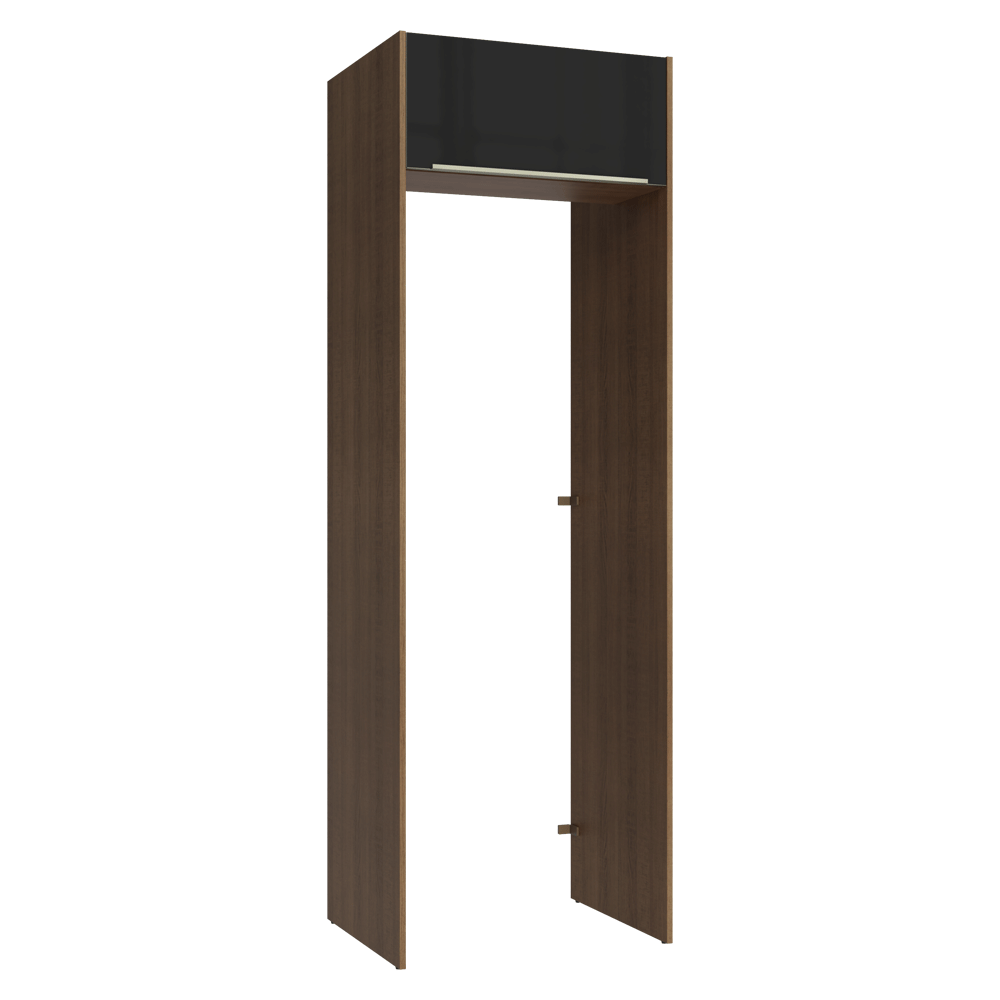 Mueble para empotrar Heladera 73 cm 1 Puerta Abatible Marrón/Negro Lux Madesa