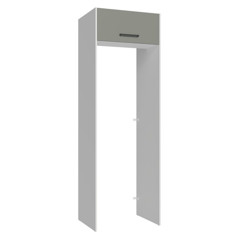 Mueble para empotrar Heladera 73 cm 1 Puerta Abatible Blanco/Gris Agata Madesa