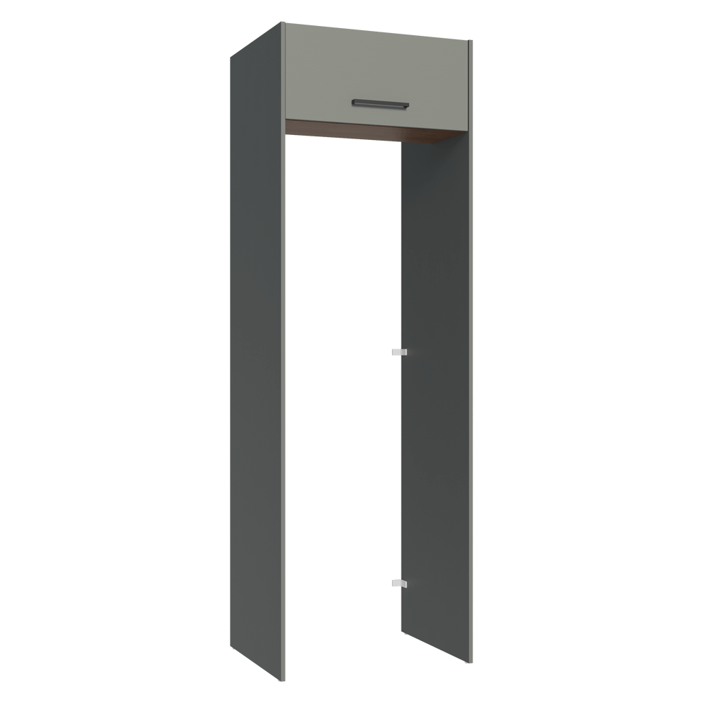 Mueble para empotrar Heladera 73 cm 1 Puerta Abatible Gris/Marrón/Gris Agata Madesa
