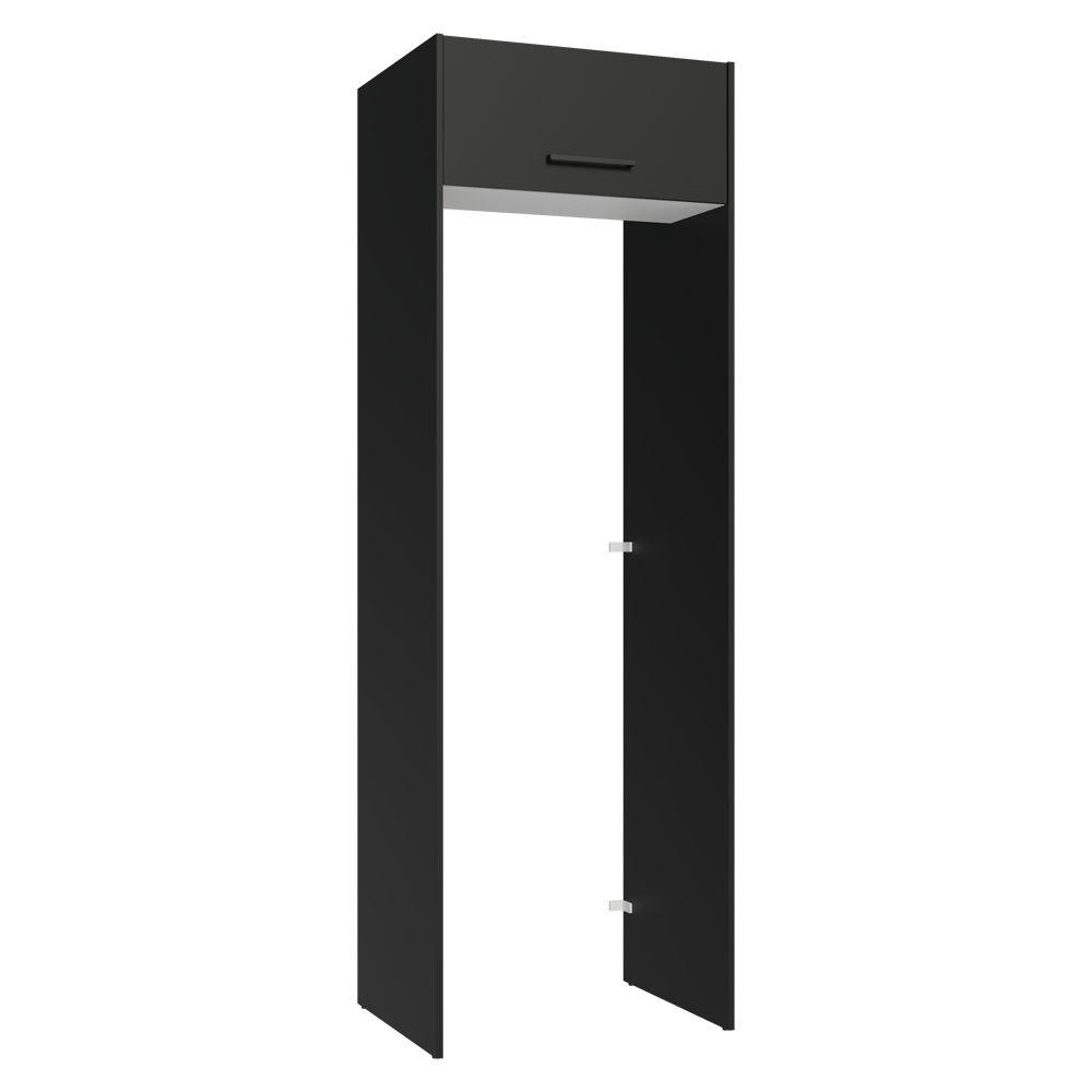 Mueble para empotrar Heladera 73 cm 1 Puerta Abatible Negro/Blanco/Negro Agata Madesa