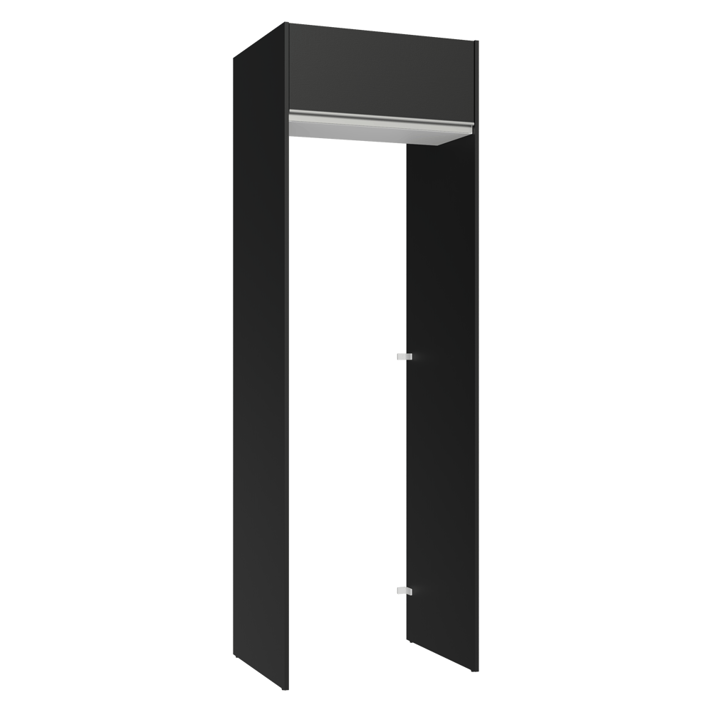 Mueble para empotrar Heladera 73 cm 1 Puerta Abatible Negro/Blanco/Negro Glamy Madesa